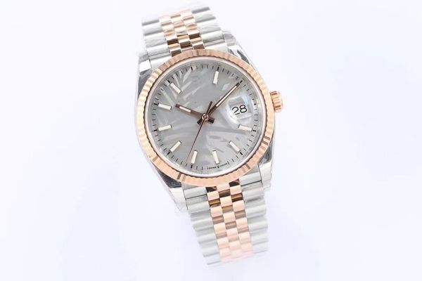 

ewf men's watch diameter 36mm thick 11.7mm with 3235 movement sapphire mirror swiss ice blue luminous 904 steel case strap water resist, Slivery;brown