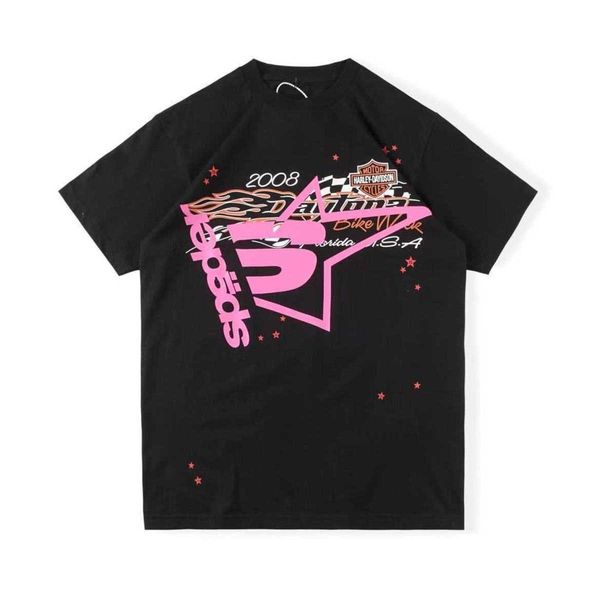 

designer 555 kanyes style sp5der t shirt spider jumper european and american young singers short sleeve tshirts fashion 8 color, White;black