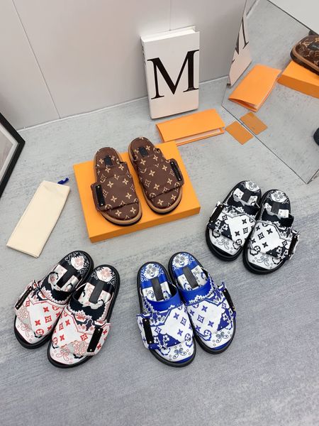 

womens leather slippers designer women slides thong with double flip flops slipper metal chain fashion summer beach shoes, Black