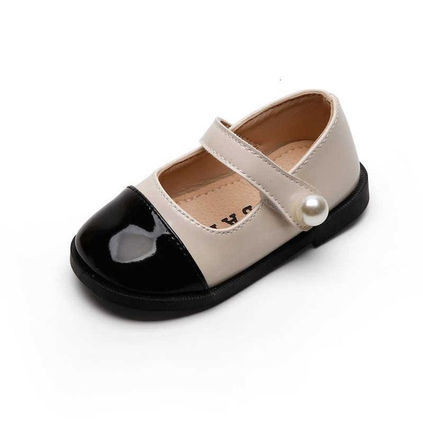 

girls' leather shoes 2023 spring princess shoes white spring and autumn soft sole new single shoes chil1en's black fashion flat sh