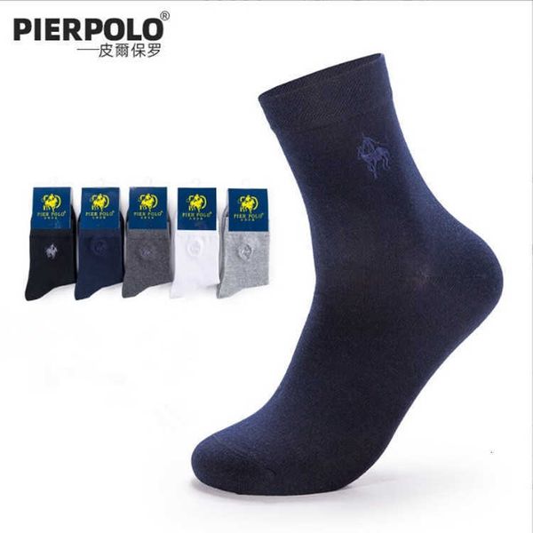 

men's socks polo boutique men's solid color flat business embroidered cotton, Black