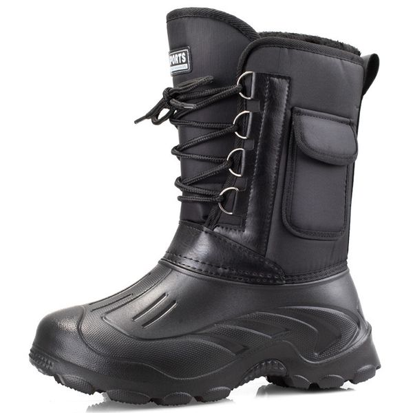 

dress shoes men winter snow boots warm waterproof sneakers outdoor activities fishing boots male footwear men shoes fishing boots 230217, Black