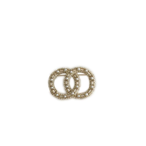 

famous design gold g brand luxurys desinger brooch women rhinestone pearl, Gray