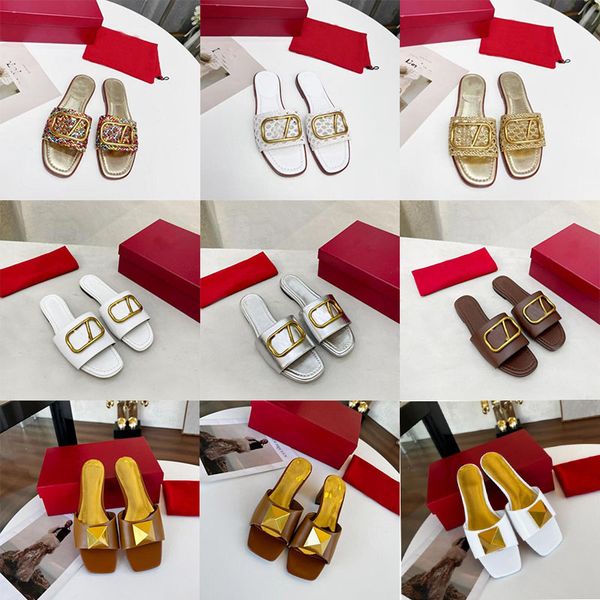 

2023 womens slippers women slides slipper summer sandals mens luxurys designers real leather platform sandal flats fashion old flower shoes, Black