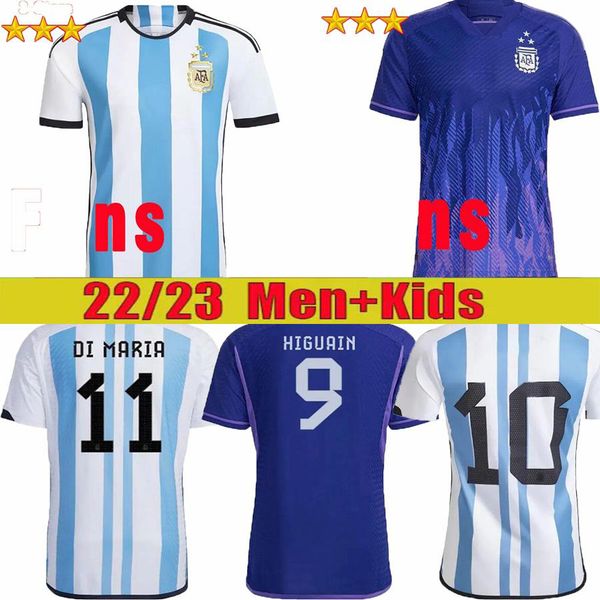 

2022 argentina soccer jerseys 3 stars dybala de paul di maria national team maradona football shirt fans player version 22 23 men women kids, Black;yellow