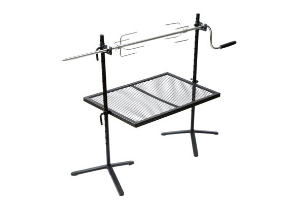 

ozark trail heavy duty adjustable outdoor camping rotisserie grill a compass