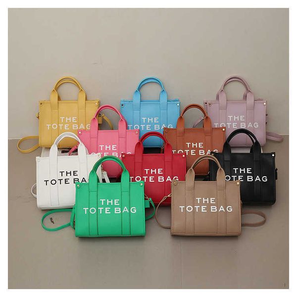 

handbag 2023 hand new shoulder letter large-capacity portable tote pu soft face multi-color fashionable versatile one-shoulder messenger bag