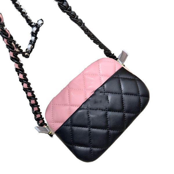 

designers classic mini two-tone camera crossbody bags france brand diamond quilting doule chains interwoven shoulder bag luxury designer gen