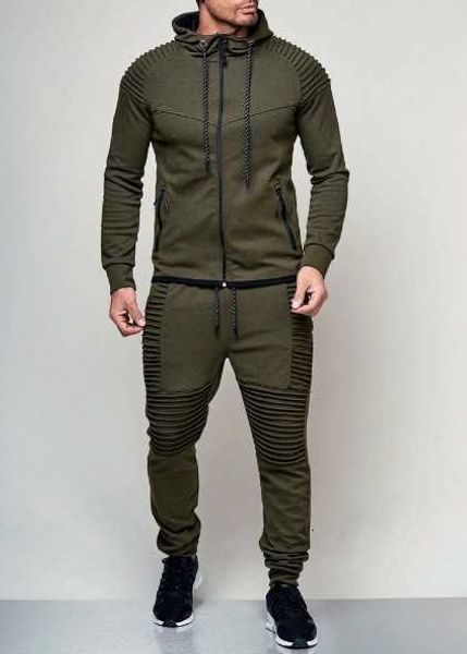 

yoga clothes sweater set 2022 men's casual pleated sleeve shoulder sports fitness solid color cardigan (men), Black;white