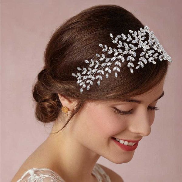 

tiaras trendy bride hair ornaments silver color wedding zircon tiaras women headband wedding hair accessories jewelry crowns headpiece z0220, White;golden