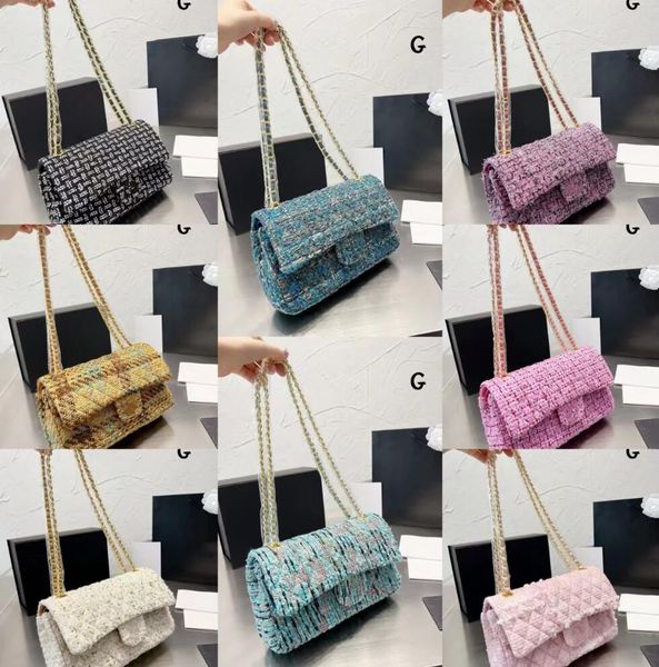

designer ccity bags womens elegance woolen shoulder bag fashion lattice letter buckle latch envelope bag luxury brand flip handbags chain cr