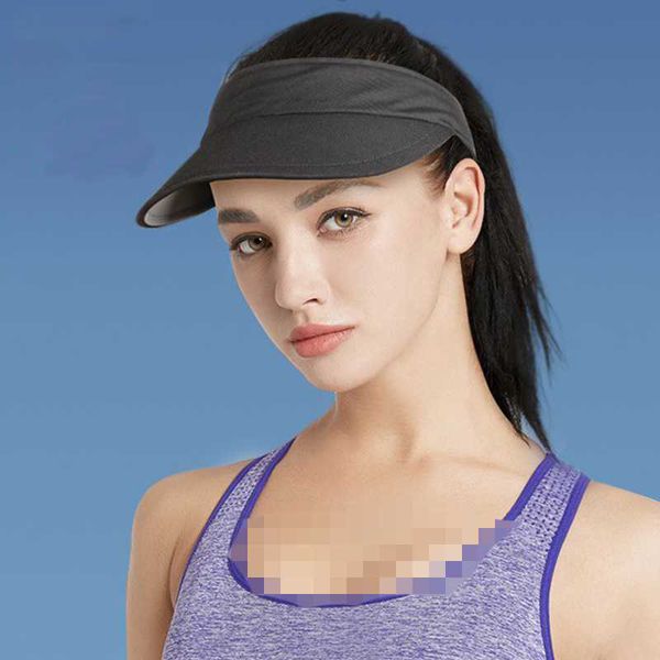 

designer lululemens men women hats summer sweat absorption cool outdoor sports empty hat marathon running hat sun shading fast dew lulus lem, Blue;gray