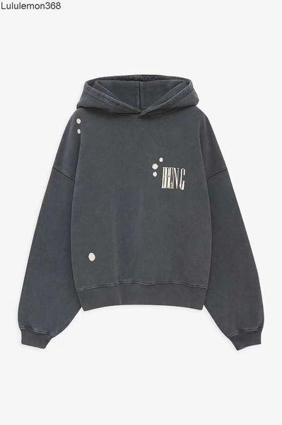 

anine bing women fashion classic cotton sweatshirt ab new hoodie letter print hooded pullover washed loose hoodies7, Black