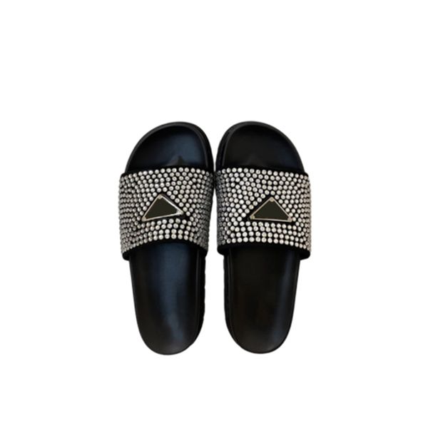 

sparkly rhinestone lettering luxury p slippers way cotton sandals multi-colour cotton embroidered p-jungle pop pattern lucky star size 35-40, Black