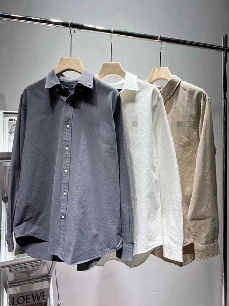 

22 types of pony boy summer temperament commuting cardigan long sleeved cotton single breasted solid color women's lapel shirt, White