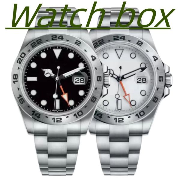 

mens watch effective sapphire explorer ii 42 mm luxury black watch men asia 2813 movement mechanical automatic wristwatch individual indepen, Slivery;brown