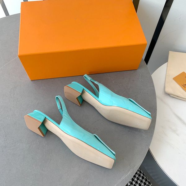 

with box women dress shoes calfskin patent leather studs heeled pumps high heels luxury wedding sandal blue white black rose cannelle fashio