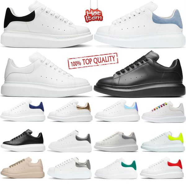 

new mcqueens designer shoes designer woman shoe leather lace up men fashion platform oversized sneakers white black mens womens luxury ve im