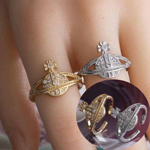 

western empress dowager ring female saturn minority design micro opening ring new product, Silver