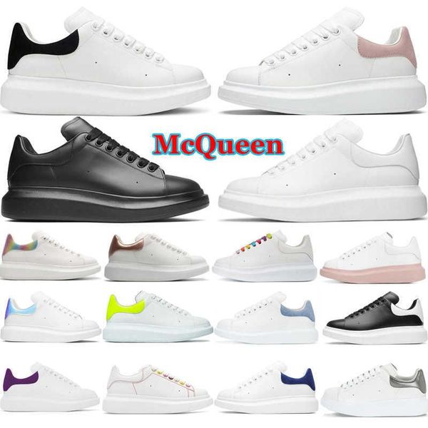 

new mcqueens designer shoes designer sneaker shoes women casual shoes mens leather white platforms with pinks black red green mc queens a es