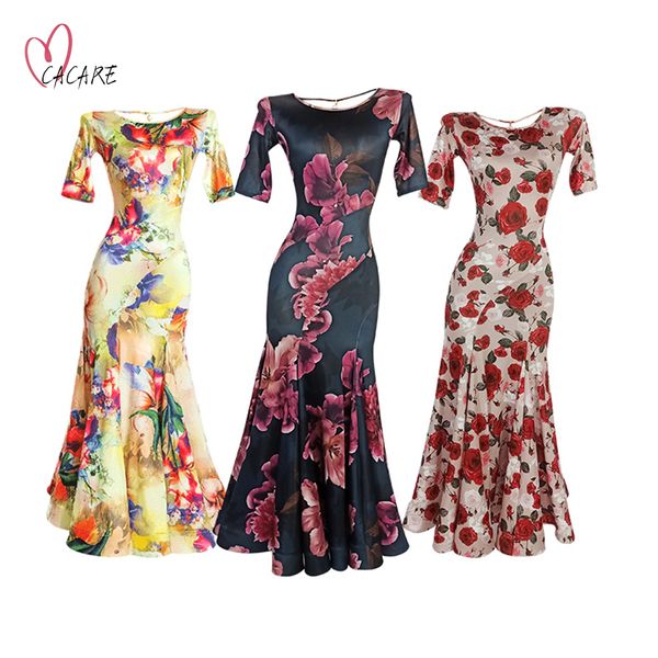 

elegant ballroom dress clothes stage wear dance competition dresses standard tango waltz modern stage costume women flamenco d1047 big hem, Black;red