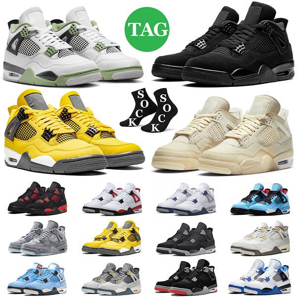

jumpman 4 4s basketball shoes retro military black cat red thunder seafoam pn dust canvas men women outdoor sports sneakers mens