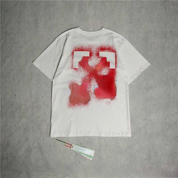 

mens t shirt fashion spray paint arrow print short sleeve tshirts designer t shirts men women loose pullover tee half sleeves, White;black