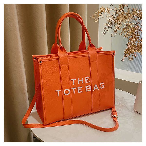 

handbag 2023 fashionable new large capacity tote fashion versatile hand pu letter solid color single shoulder messenger bag