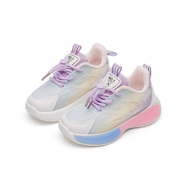 

2023 spring new fashion chil1en's sports shoes boys' casual gradient running shoes step on dad's shoes, Black