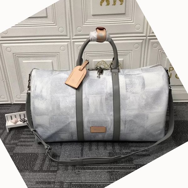 

men fashion duffle bag luxurys bags travel bags 50cm fashion colorful large size design canvas handle luggage gentleman business tote with s
