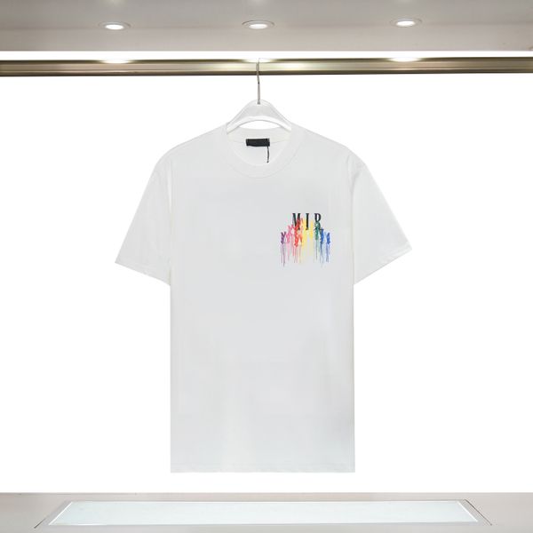 

men's casual t-shirts fashion letter drip collage print tshirts men women designer streetwear tee shirts men hip hop crew neck t-shirts, White;black