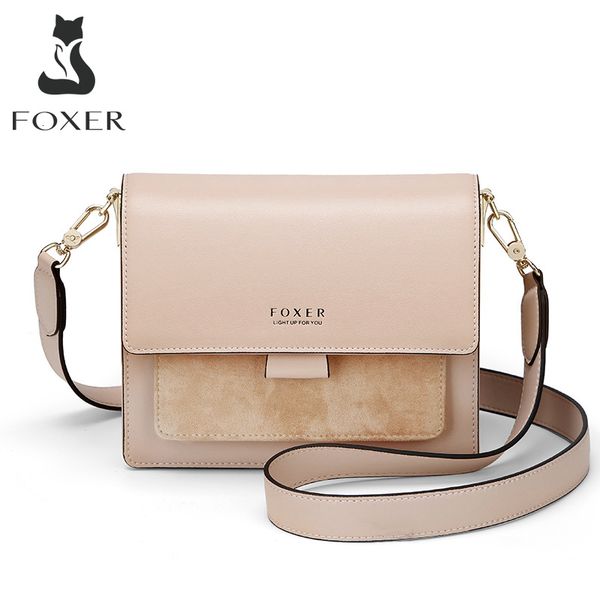 

evening bags foxer women crossbody shoulder lady split leather mini purse female messenger organ bag flap special day present gift 230220