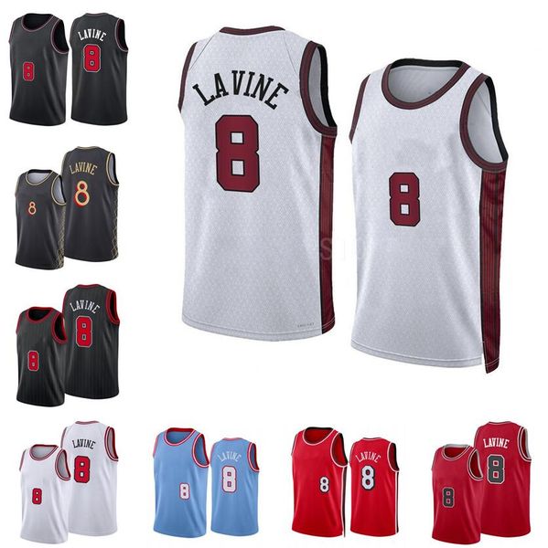 

zach lavine basketball jersey s-xxl 2022-23 white blue red men women youth city jersey 8, Black;red