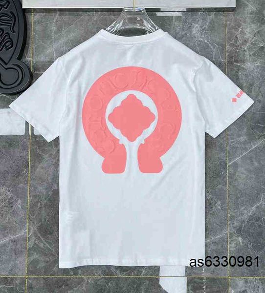 

men's luxury heart brand t shirts ch man t-shirt chromes summer fashion women cross sanskrit tees letter designer tshirts boy loose rou, White;black