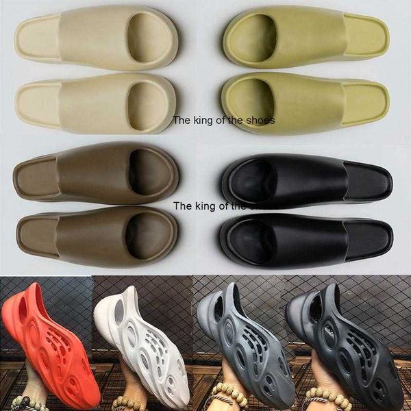 

beach slippers mens slide shoes foam runner bone resin earth brown soot triple black total orange white dark blue men women sneakersslipper