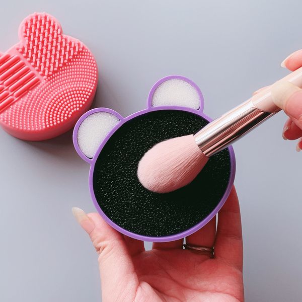 

make up brush cleaning tool cosmetic brush dry wash box sponge makeup brush cleaner scrubbing tool