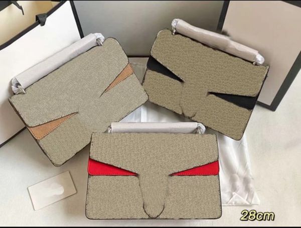 

women's chain bag luxury designer shoulder bag leather printing tiger head chain messenger bag fashion