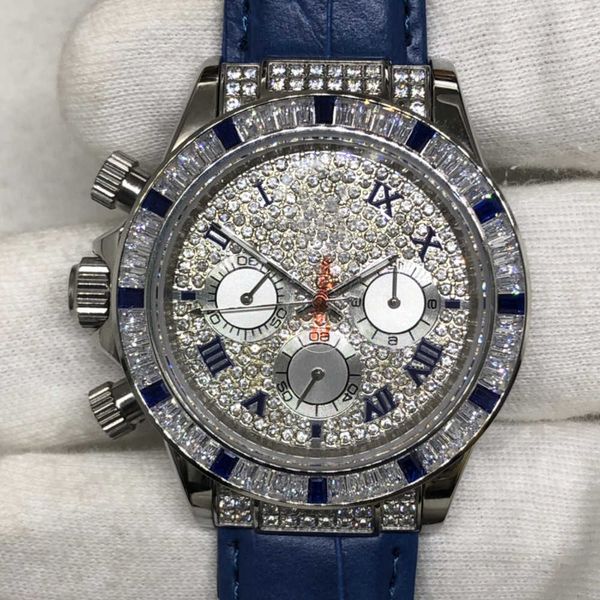 

wristwatches luxury custom bling iced out watches white gold plated moiss anite diamond watchess 5a replication mechanical xaan, Slivery;golden