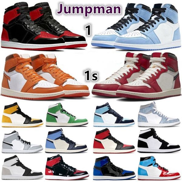 

jumpman 1s unc men women basketball shoes 1 hyper royal university blue bred black silver toe dark mocha shadow daimond fur obsidian sport t