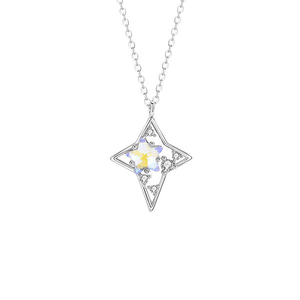 

star of hope 925 sterling silver necklace female niche design light luxury five-pointed star clavicle chain get thing ins wind pendant