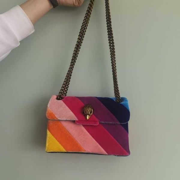 

luxury design eagle head colorful cloth chain bag women shoulder crossbody bag