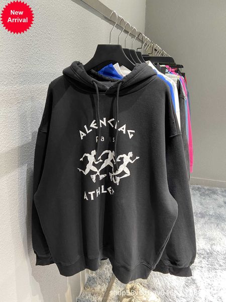 

men's hoodie fashion hoody bal aga brand designer cotton letter men fleece sweater ins style leisure casual oversize qloa, Black