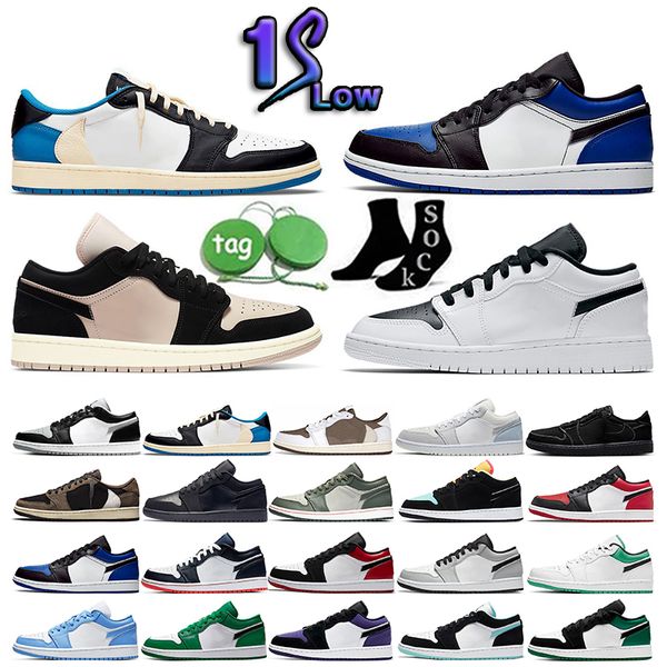

jumpman 1 low basketball shoes 1s wolf grey carbon arctic punch black toe fragment reverse mocha unc grey trainers women sneakers 36-47