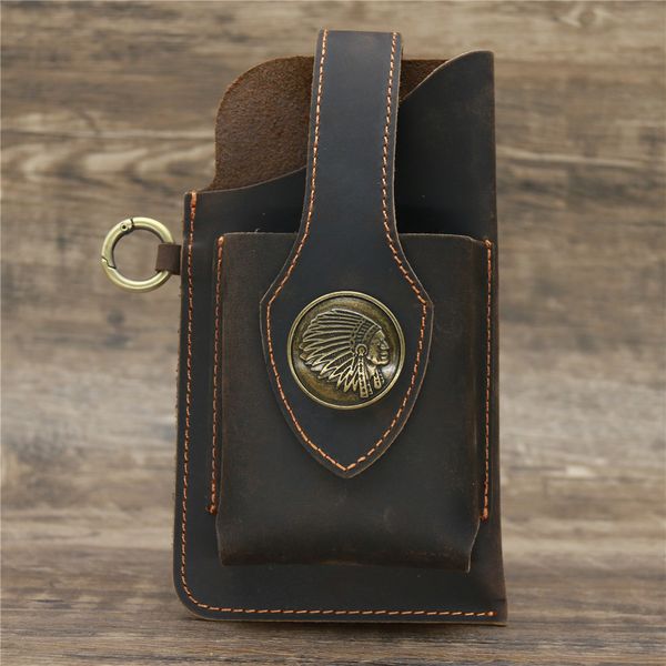 

waist bags fanny bag men genuine leather belt bum leg hip packs for 675inch cell phone cigarette lighter box case outdoor pouch 230220