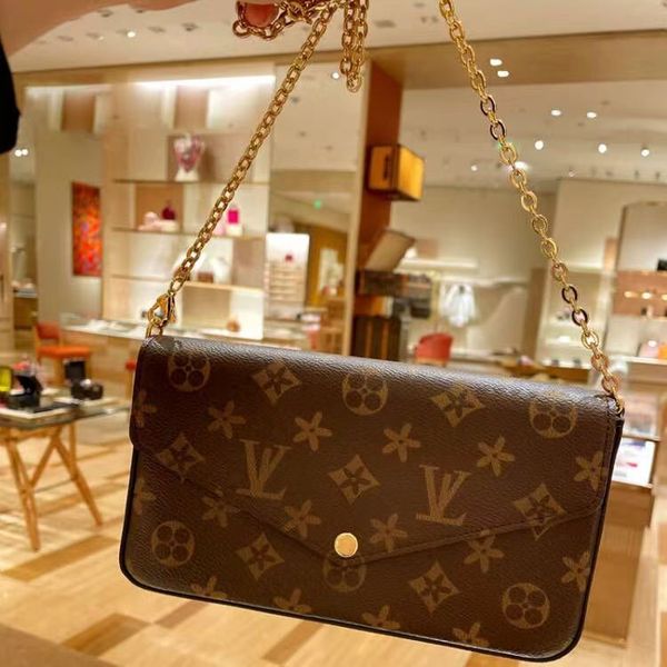 

designer bag women lvs handbag lady keychain crossbody messenger bags luxurys handbags 3 in 1 set pu solid bag card holder zipper coin purse