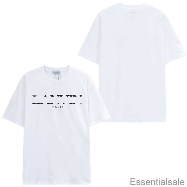 

2023 summer lanvins designer men's t-shirts short-sleeve tees casual women's pure cotton quick dry active sports t shirts high str, White;black