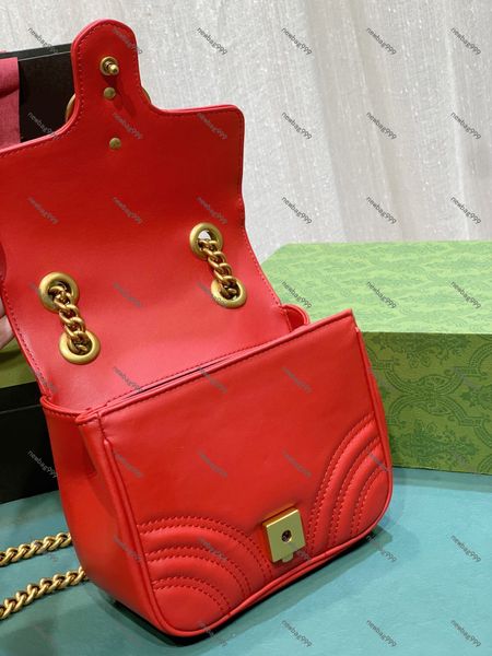 

2023 new women crossbody bag with chain strap 739682 marmont square bag women messenger bag quilting real leather calfskin black bag luxury