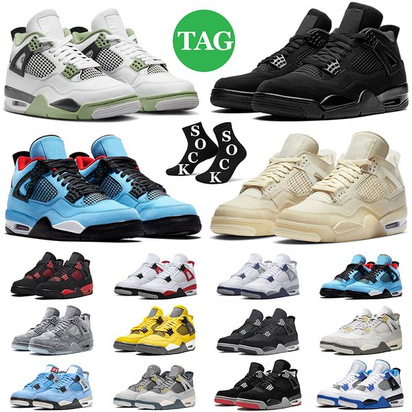 

jumpman 4 4s basketball shoes retro j4 military black cat fire red thunder seafoam pn dust canvas men women outdoor sports sneakers mens tra