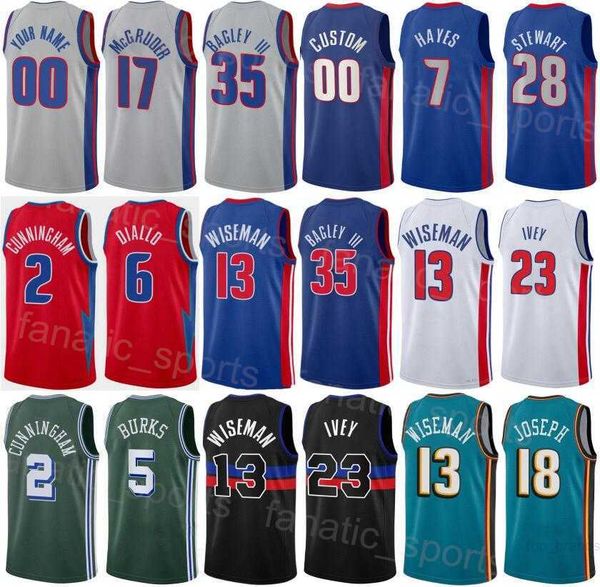 

printed men kids women basketball jaden ivey jersey 23 cade cunningham 2 killian hayes 7 cory joseph 18 isaiah livers 12 james wiseman 13 bo, Black;red