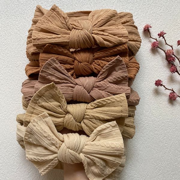 

hair accessories 5pcsset baby headband born girls bow turbans for babies cable knit headbands child bands kids vintage props 230220, Slivery;white